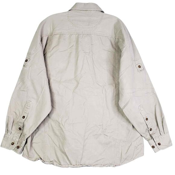 Woolrich Shirt Cotton Canvas Pocket Mens Size Large L Khaki LS Button Down - Picture 3 of 12